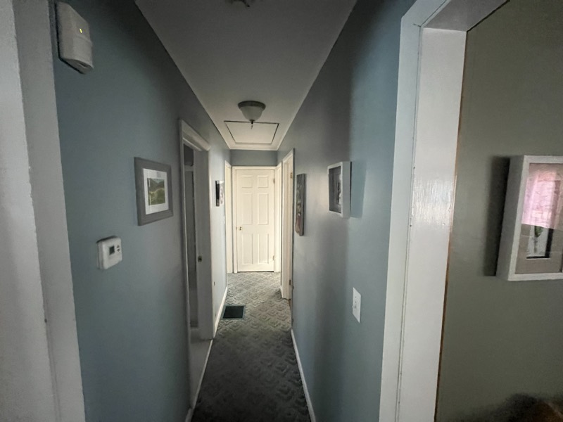 Hallway with smooth, freshly painted walls